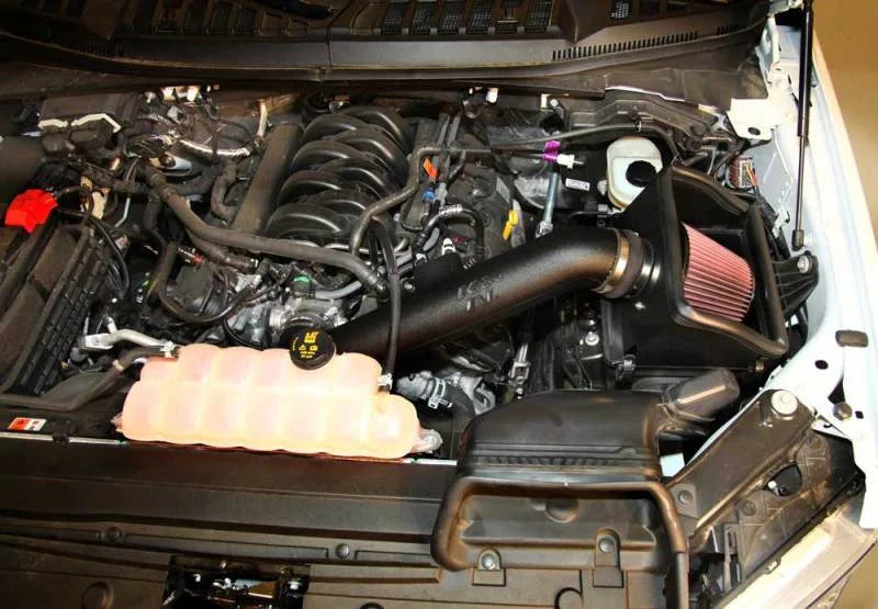 K&N 2015 Ford F-150 5.0L V8 Performance Intake Kit - Side View