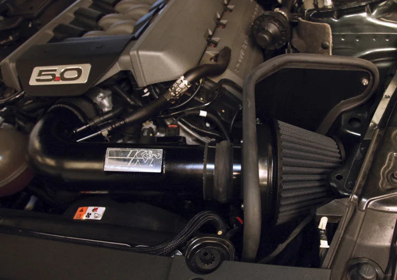 K&N 2015 Ford Mustang GT 5.0L V8 Black Performance Intake Kit - Side View