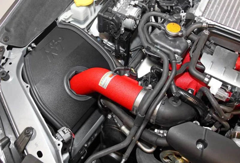 K&N 2015 Subaru WRX-STI 2.5L H4 Red Typhoon Short Ram Intake - Side View