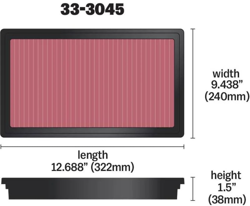 K&N 2016 TOYOTA HILUX REVO 2.8L L4 DSL Drop In Air Filter - Additional View 5
