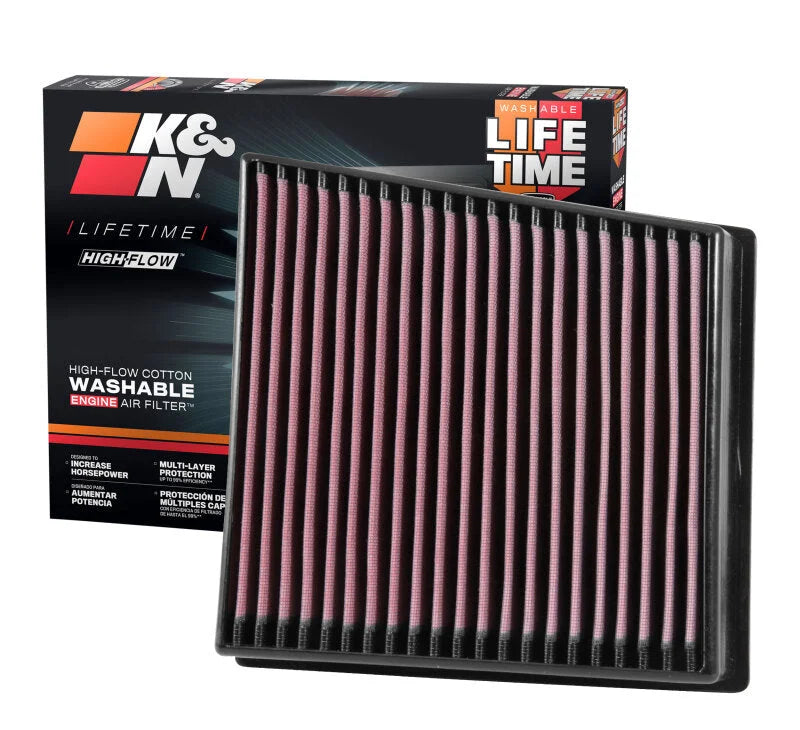 K&N 2017 Chevrolet Silverado 2500HD V8-6.6L DSL Replacement Drop In Air Filter - Installation View