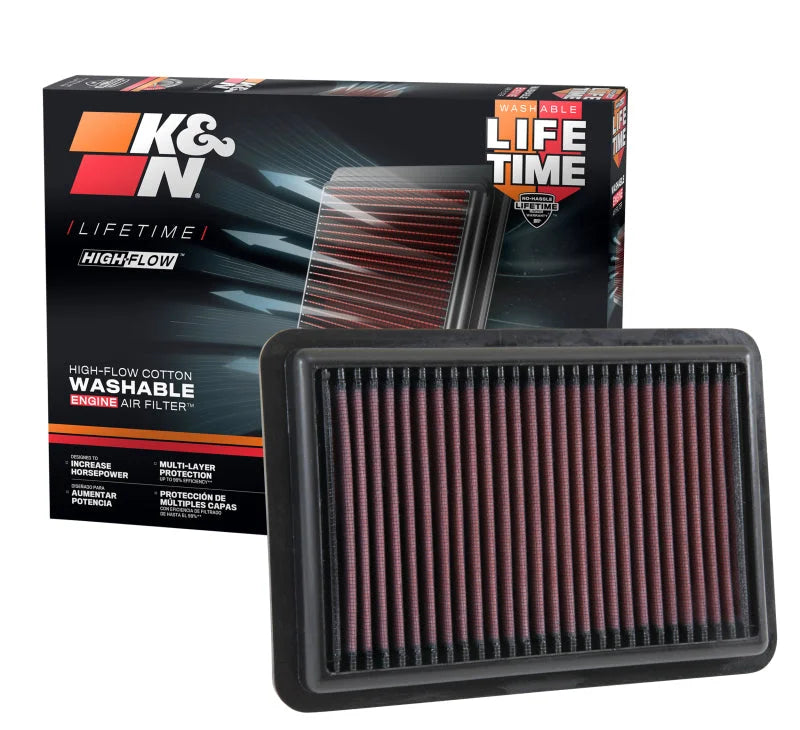 K&N 2017 Hyundai Elantra L4-20L F/I Replacement Drop In Air Filter - Installation View