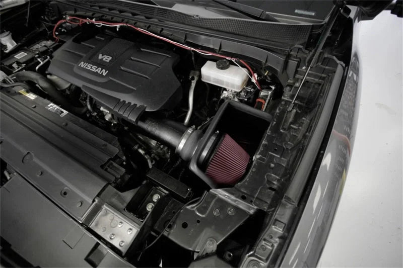 K&N 2017 Nissan Titan V8-5.6L F/I AirCharger Performance Intake - Side View