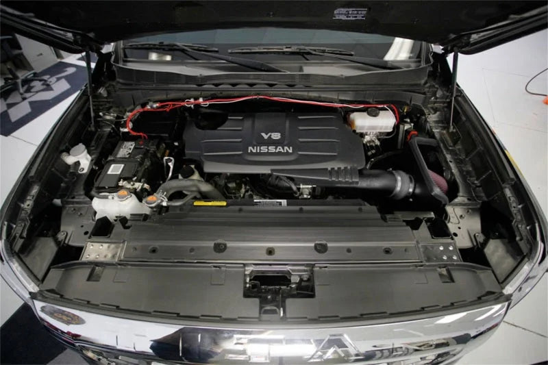 K&N 2017 Nissan Titan V8-5.6L F/I AirCharger Performance Intake - Back View