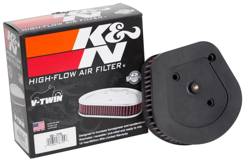 K&N 2018 Harley Davidson FXLR Low Rider Replacement Drop In Air Filter - Side View