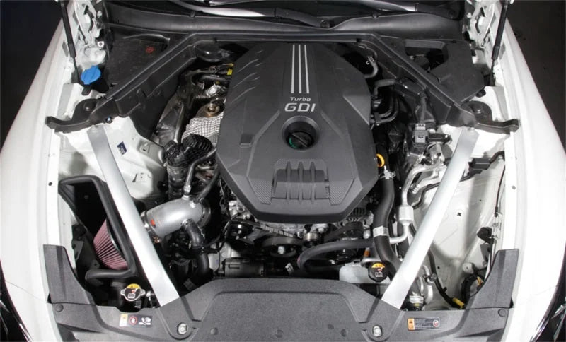 K&N 2018 Kia Stinger L4-2.0L F/I Silver Typhoon Short Ram Intake - Back View