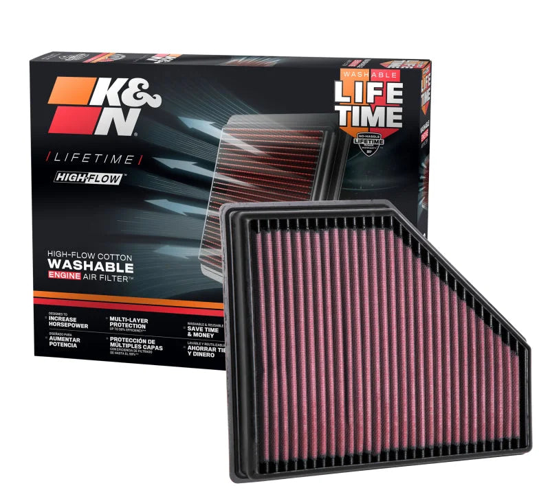 K&N 2019 BMW 330I L4-2.0L Turbo F/I/DSL Replacement Drop In Air Filter - Installation View