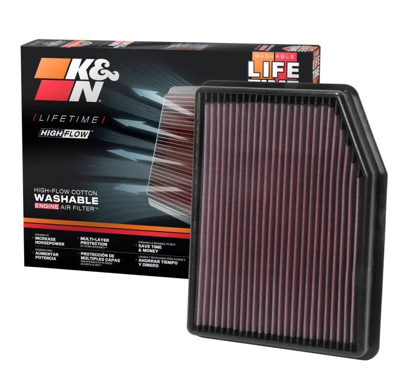 K&N 2019 Chevrolet Silverado 1500 V8-5.3L F/I Drop In Air Filter - Installation View