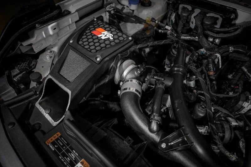 K&N 2021 Ford Bronco V6-2.7L F/I AirCharger Performance Intake - Installation View