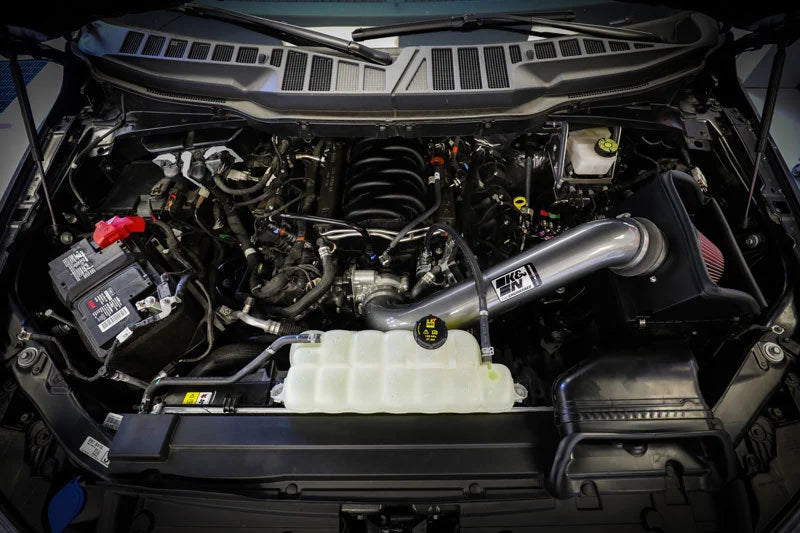 K&N 2021+ Ford F-150 V8-5.0L F/I High Flow Performance Intake Kit - Back View