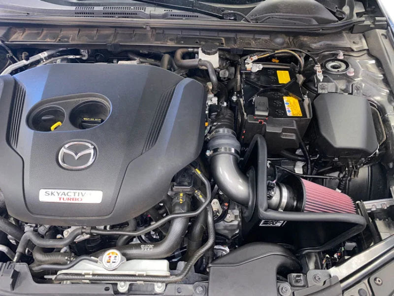 K&N 2021 Mazda 3 2.5L Turbo L4 Silver Typhoon Intake - Side View