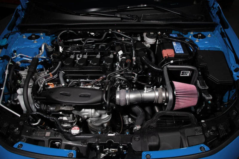 K&N 2022 Honda Civic 1.5L Turbo L4 Silver Typhoon Intake - Side View