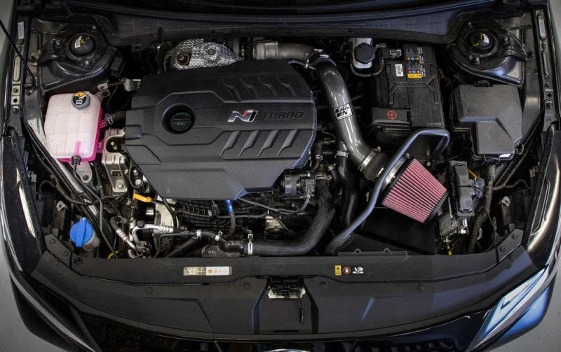 K&N 2022 Hyundai Elantra N 2.0L L4 Silver Typhoon Intake - Side View