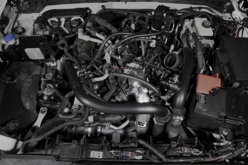 K&N 2023 Ford Bronco Raptor 3.0L V6 Aluminum Charge Pipe Kit - Gunmetal Gray - Side View