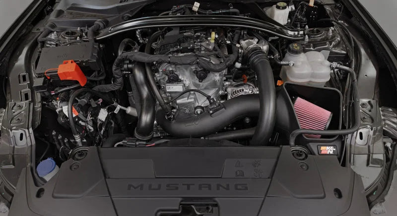 K&N 2024 Ford Mustang Ecoboost L4-2.3L F/L Turbo AirCharger - Cold Air Intake System - Side View