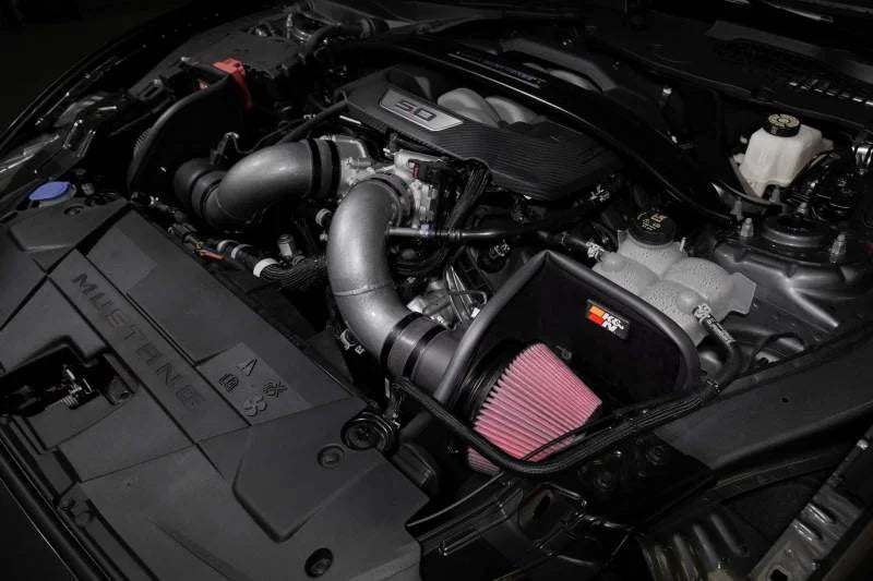 K&N 2024+ Ford Mustang V8 5.0L Typhoon Performance Air Intake System - Side View