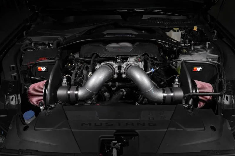 K&N 2024+ Ford Mustang V8 5.0L Typhoon Performance Air Intake System - Installation View
