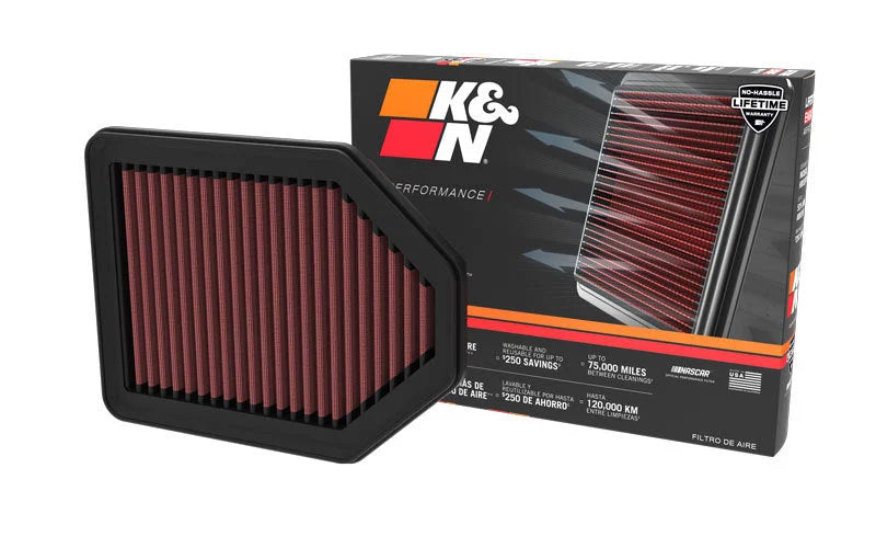 K&N 21-22 Genesis G80 3.5L V6 Replacement Air Filter - Back View