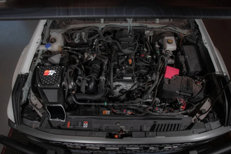 K&N 21-23 Ford Bronco 2.3L L4 Performance Air Intake System - Installation View