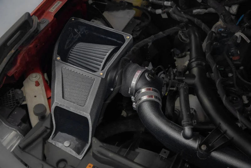 K&N 21-23 Ford Bronco 2.7L V6 F/I DRYFLOW Performance Air Intake System - Side View