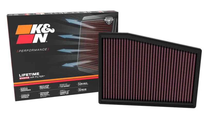 K&N 22-23 Cadillac CT5 V8-6.4L Replacement Air Filter - Back View
