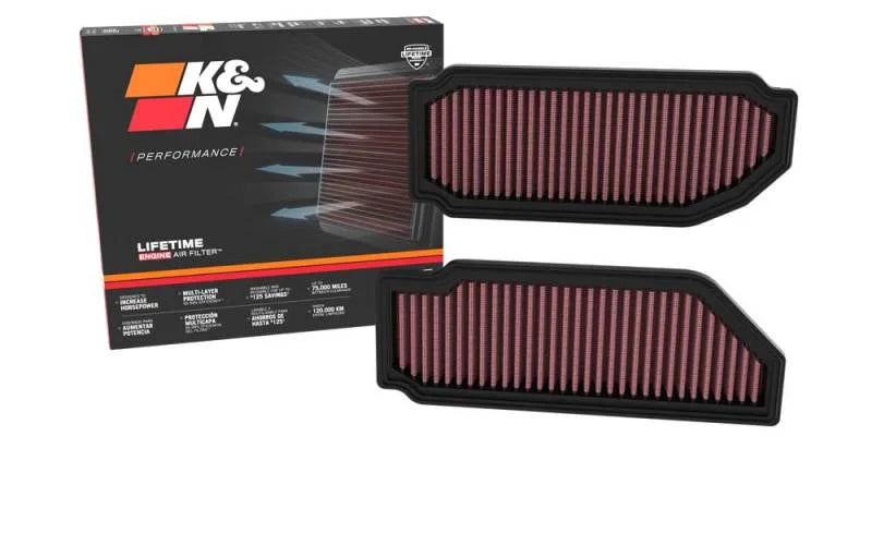 K&N 22-23 Mercedes Benz SL55 AMG V8 4.0L Replacement Air Filters (2 Per Box) - Back View