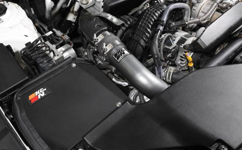 K&N 22-23 Subaru WRX 2.4L H4 Aluminum Charge Pipe Kit - Gunmetal Gray - Side View