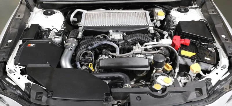 K&N 22-23 Subaru WRX 2.4L H4 Aluminum Charge Pipe Kit - Gunmetal Gray - Back View
