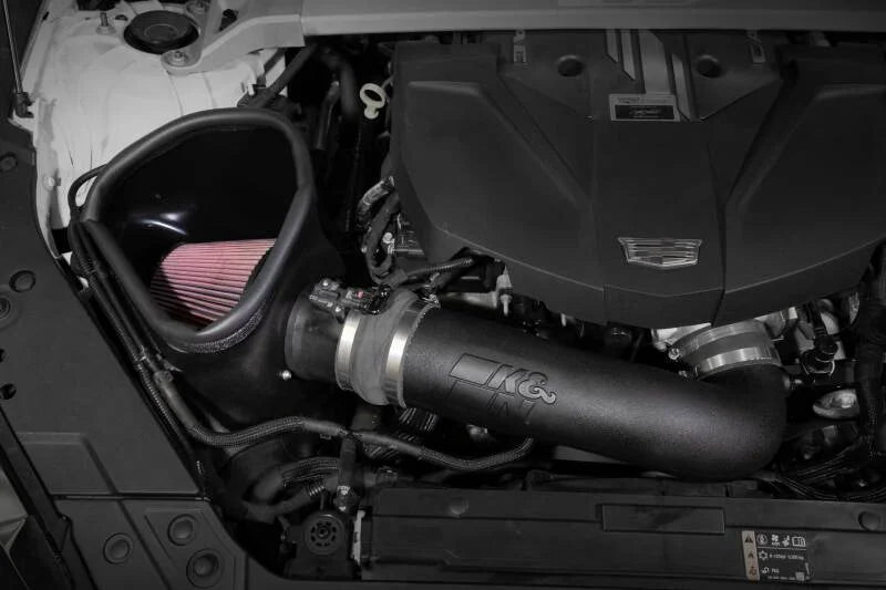 K&N 22-24 Cadillac CT5 6.2L V8 Performance Air Intake System - Side View