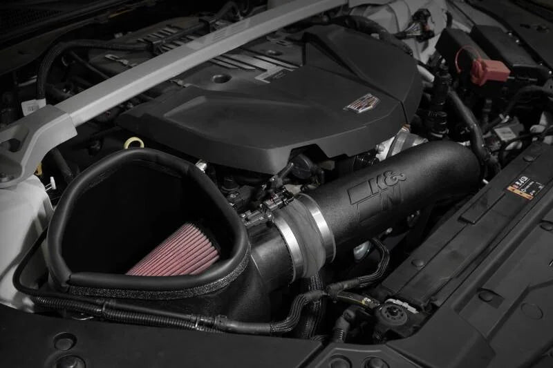 K&N 22-24 Cadillac CT5 6.2L V8 Performance Air Intake System - Installation View