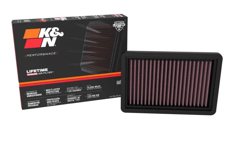 K&N 22-24 Dacia Jogger / 21-24 Dacia Logan III 1.0L L3 Drop-In Air Filter - Back View