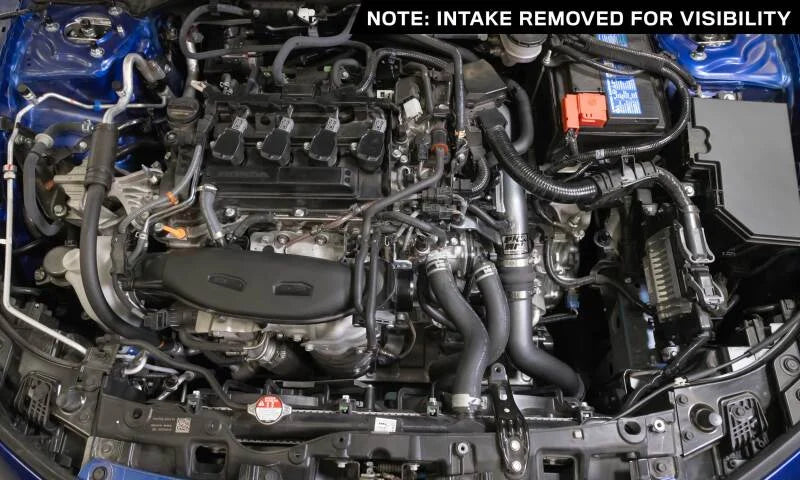 K&N 22-24 Honda Civic 1.5L L4 Aluminum Charge Pipe Kit - Gunmetal Gray - Side View