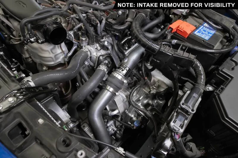 K&N 22-24 Honda Civic 1.5L L4 Aluminum Charge Pipe Kit - Gunmetal Gray - Back View