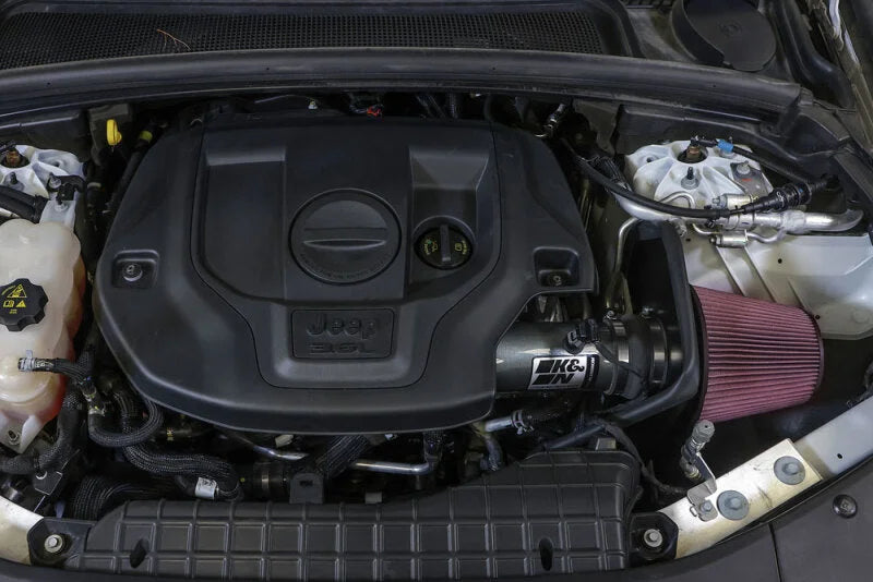 K&N 22-24 Jeep Grand Cherokee L/WL 3.6L V6 Performance Air Intake System - Side View