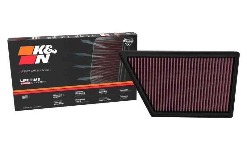 K&N 23-24 Ford Ranger/Everest 2.0L L4 Diesel  Drop-In Air Filter - Back View