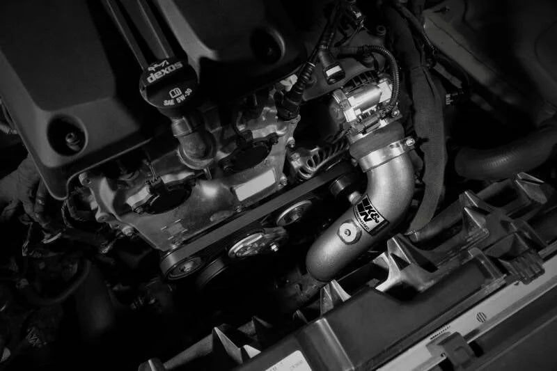 K&N 23-24 GM Colorado/Canyon 2.7L L4 Charge Pipe - Aluminum Tube - Gunmetal Gray - Side View