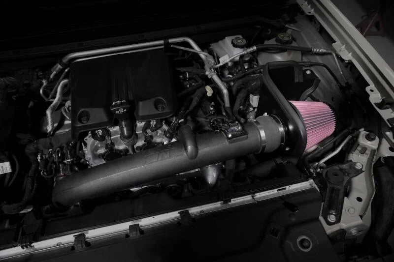 K&N 23-24 GMC Canyon / Chevrolet Colorado 2.7L L4 F/I AirCharger Performance Intake System - Side View