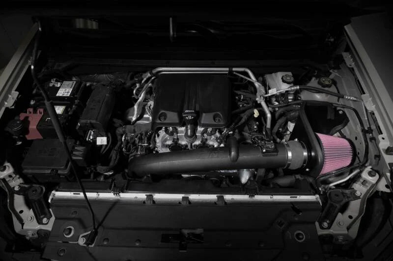 K&N 23-24 GMC Canyon / Chevrolet Colorado 2.7L L4 F/I AirCharger Performance Intake System - Installation View