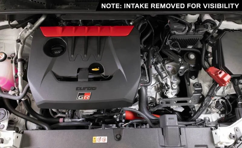 K&N 23-24 Toyota GR Corolla L3 1.6L Charge Pipe Kit - Wrinkle Red - Side View