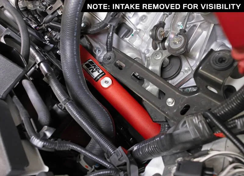 K&N 23-24 Toyota GR Corolla L3 1.6L Charge Pipe Kit - Wrinkle Red - Back View