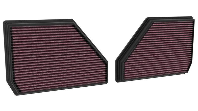 K&N 25+ BMW X5 M V8-4.4L High-Flow Replacement Air Filter - Side View
