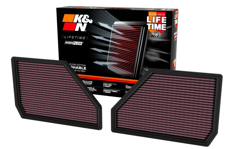 K&N 25+ BMW X5 M V8-4.4L High-Flow Replacement Air Filter - Back View