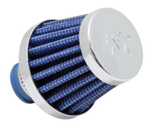 Load image into Gallery viewer, K&amp;N 2in Base OD x .375in Flange ID x 1.75in H Rubber Base Crankcase Vent Filter - Blue - Main Product View
