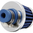 Load image into Gallery viewer, K&amp;N 2in Base OD x .375in Flange ID x 1.75in H Rubber Base Crankcase Vent Filter - Blue - Side View