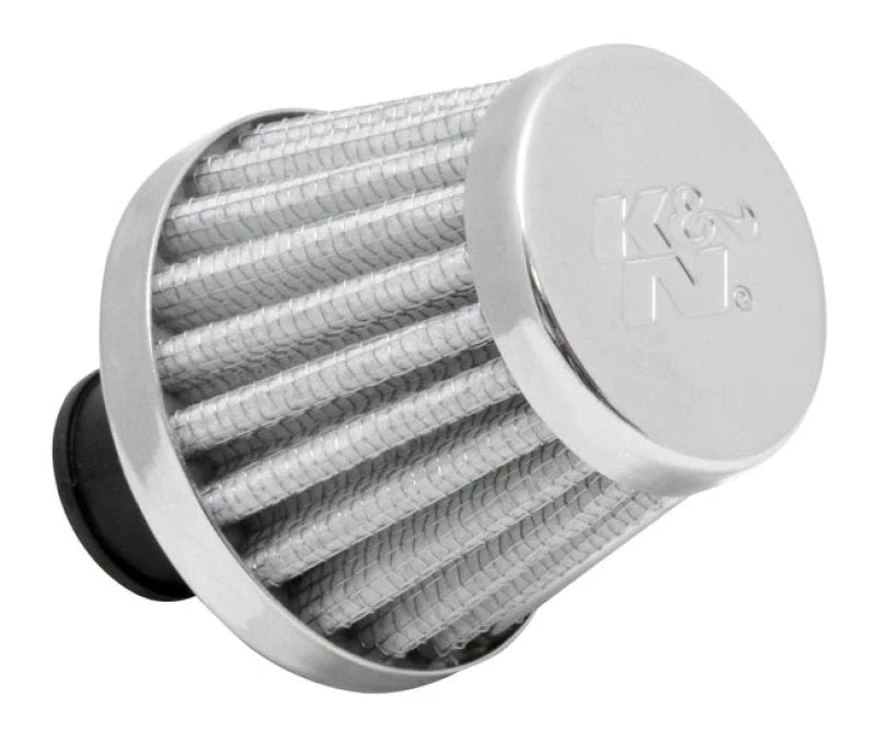 K&N 2in Base OD x .375in Flange ID x 1.75in H Rubber Base Crankcase Vent Filter - White - Main Product View