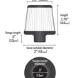 Load image into Gallery viewer, K&amp;N 2in Base OD x .375in Flange ID x 1.75in H Rubber Base Crankcase Vent Filter - White - Side View