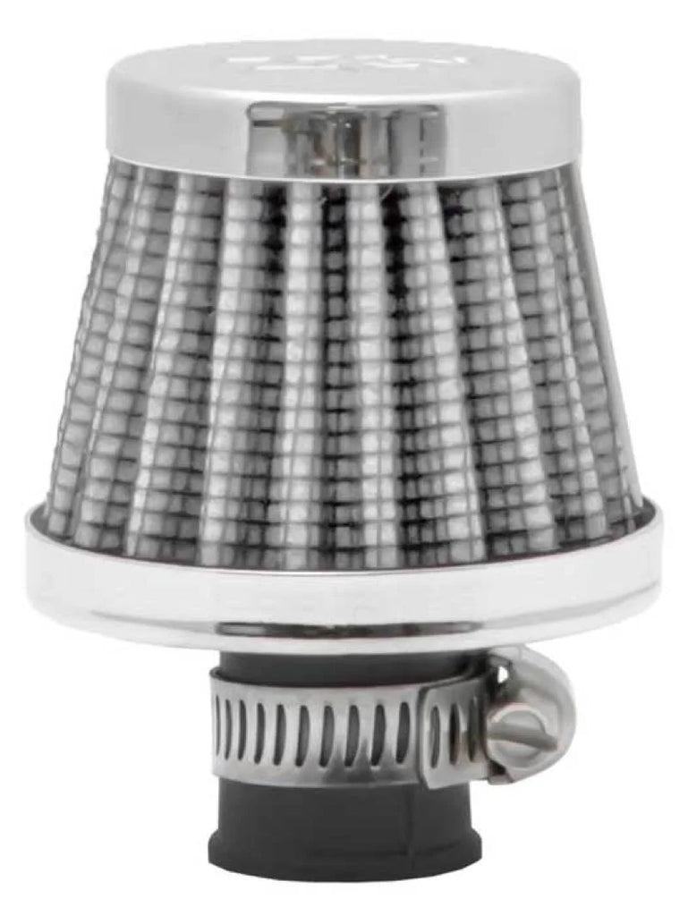 K&N 2in Base OD x .375in Flange ID x 1.75in H Rubber Base Crankcase Vent Filter - White - Installation View