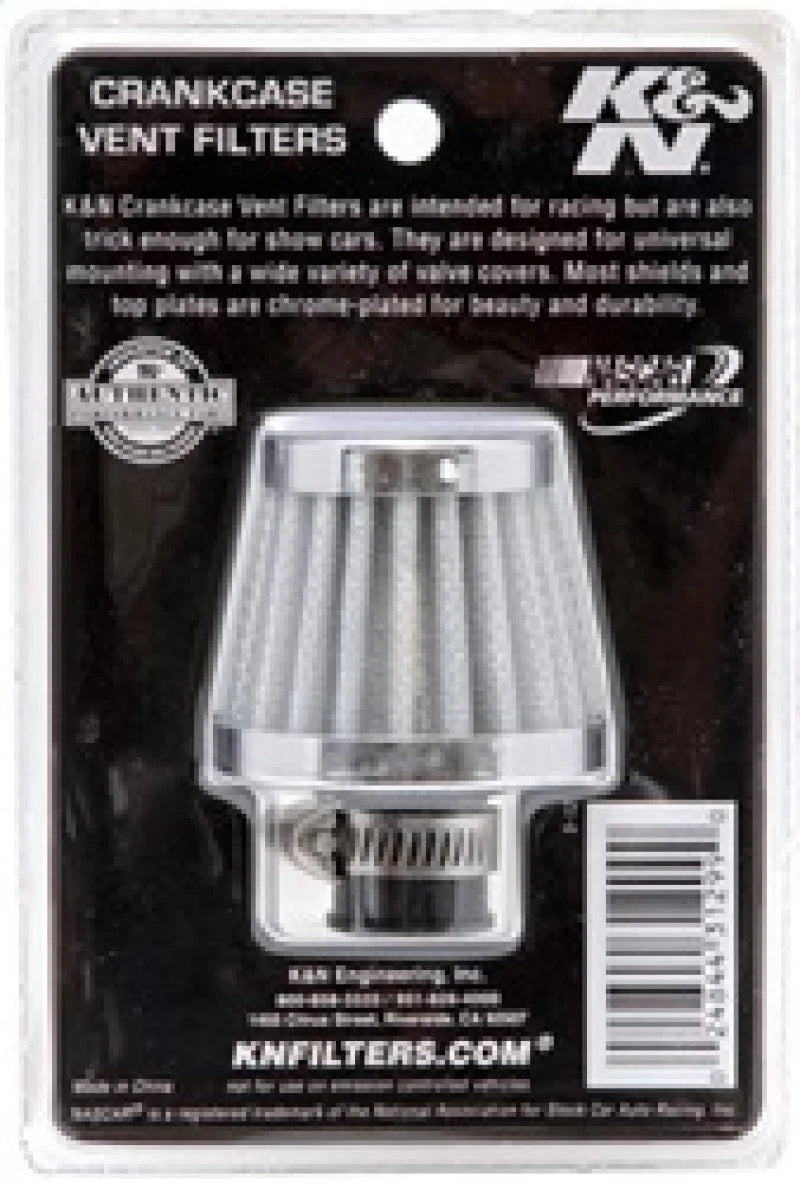 K&N 2in Base OD x .375in Flange ID x 1.75in H Rubber Base Crankcase Vent Filter - White - Additional View 7