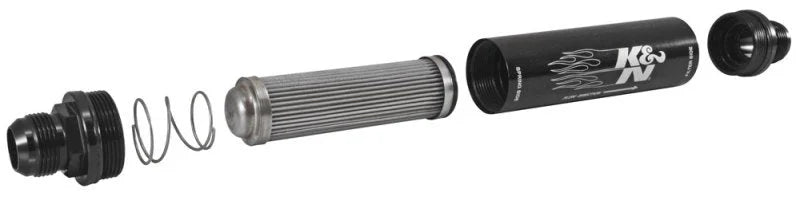 K&N 2in OD x 9in L 16AN 74 Micron In-Line Fuel/Oil Filter - Side View