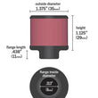 Load image into Gallery viewer, K&amp;N .315/.431 Flange 1 3/8 inch OD 1.5 inch H Clamp On Crankcase Vent Filter - Side View